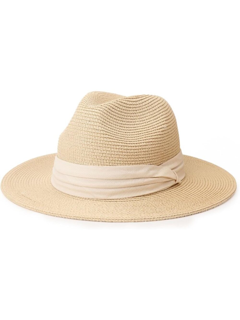 Women's Ivory Wide Brim Fedora Beach Straw Roll up Summer Beach Panama Sun Hat